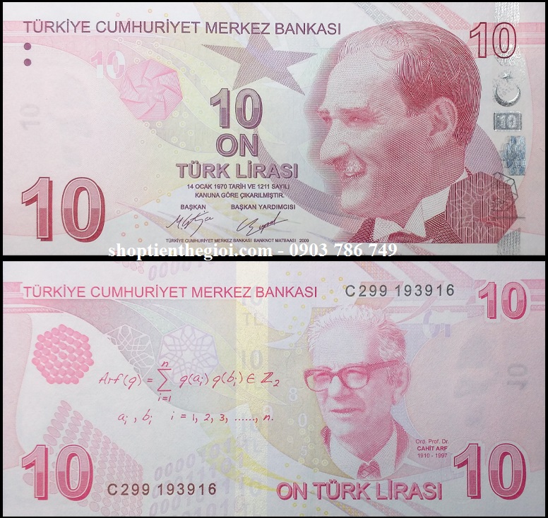 Thổ Nhỉ Kỳ 10 Lira 2009 UNC